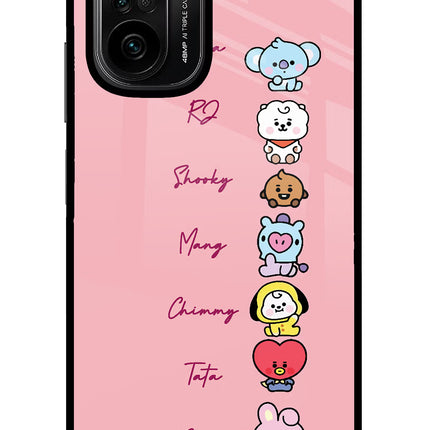 BTS names Mi 11X/11X Pro Glass Case Back Cover by Casekaro