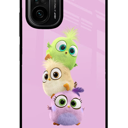 Cute Little Birds Mi 11X/11X Pro Glass Case Back Cover by Casekaro