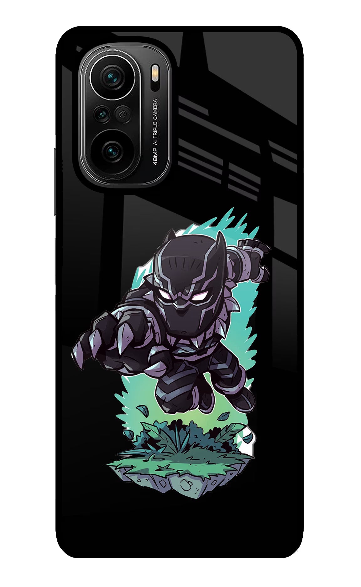Black Panther Mi 11X/11X Pro Glass Case Back Cover by Casekaro