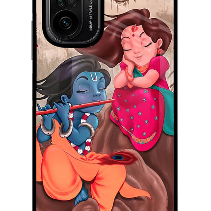 Radhe Krishna Mi 11X/11X Pro Glass Case Back Cover by Casekaro