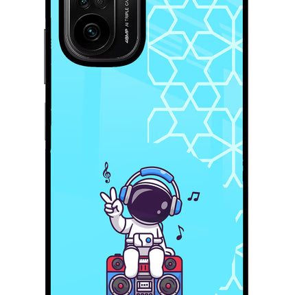 Cute Astronaut Chilling Mi 11X/11X Pro Glass Case Back Cover by Casekaro