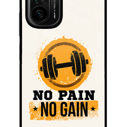 No Pain No Gain Mi 11X/11X Pro Glass Case Back Cover by Casekaro