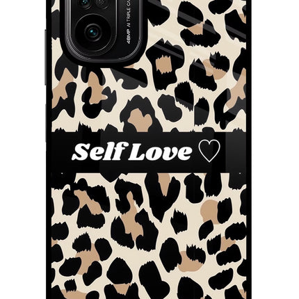 Leopard Print Self Love Mi 11X/11X Pro Glass Case Back Cover by Casekaro