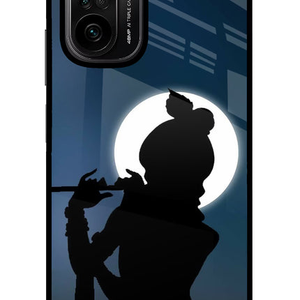 Shri Krishna Silhouette Mi 11X/11X Pro Glass Case Back Cover by Casekaro