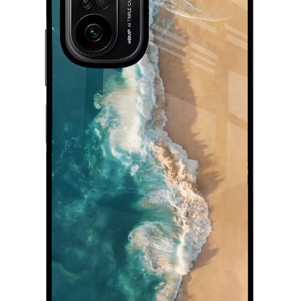 Ocean Beach Mi 11X/11X Pro Glass Case Back Cover by Casekaro