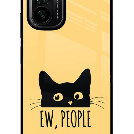 Ew People Catitude Mi 11X/11X Pro Glass Case Back Cover by Casekaro