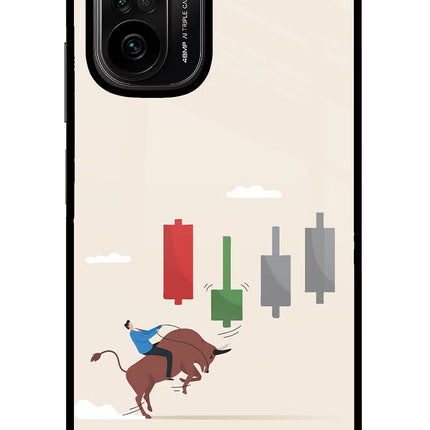 Bull Trading Momentum Mi 11X/11X Pro Glass Case Back Cover by Casekaro