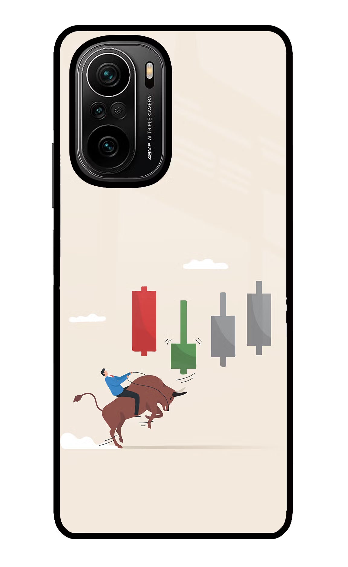 Bull Trading Momentum Mi 11X/11X Pro Glass Case Back Cover by Casekaro