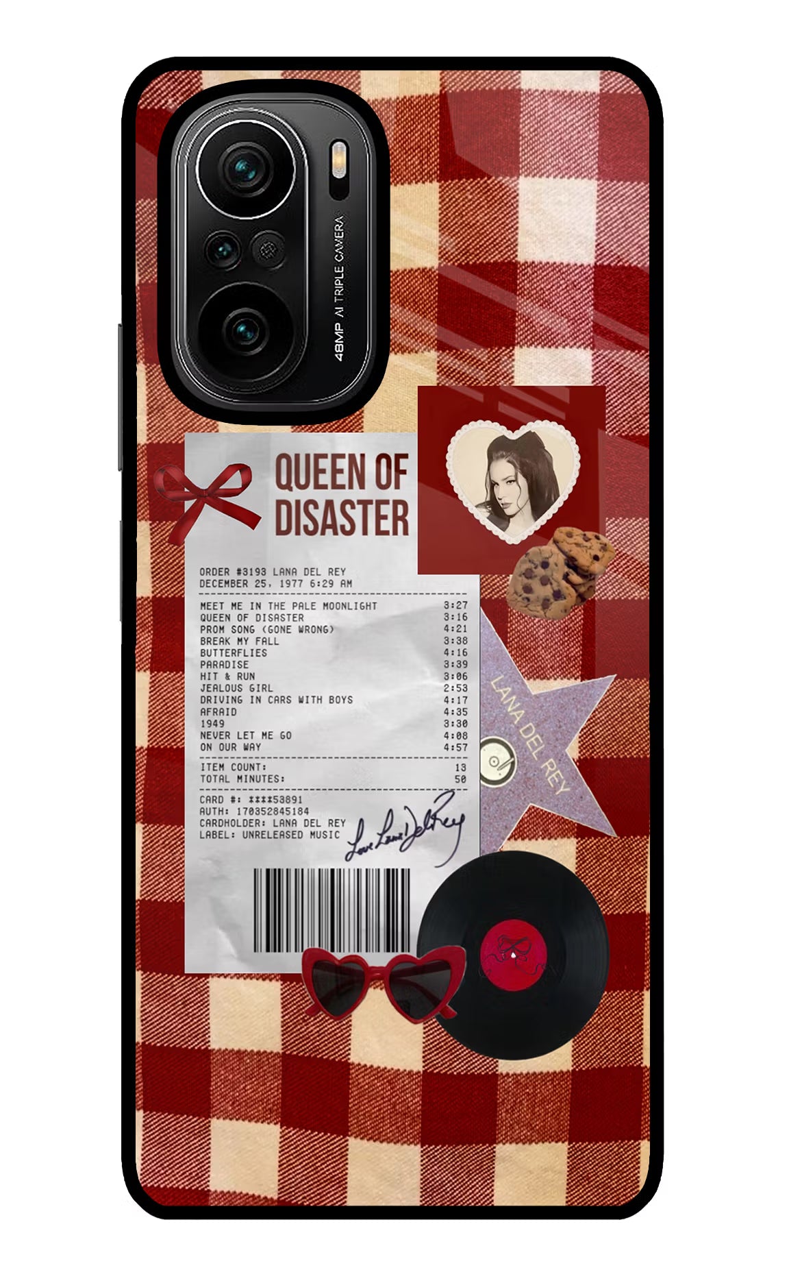 Queen of Disaster Mi 11X/11X Pro Glass Case Back Cover by Casekaro