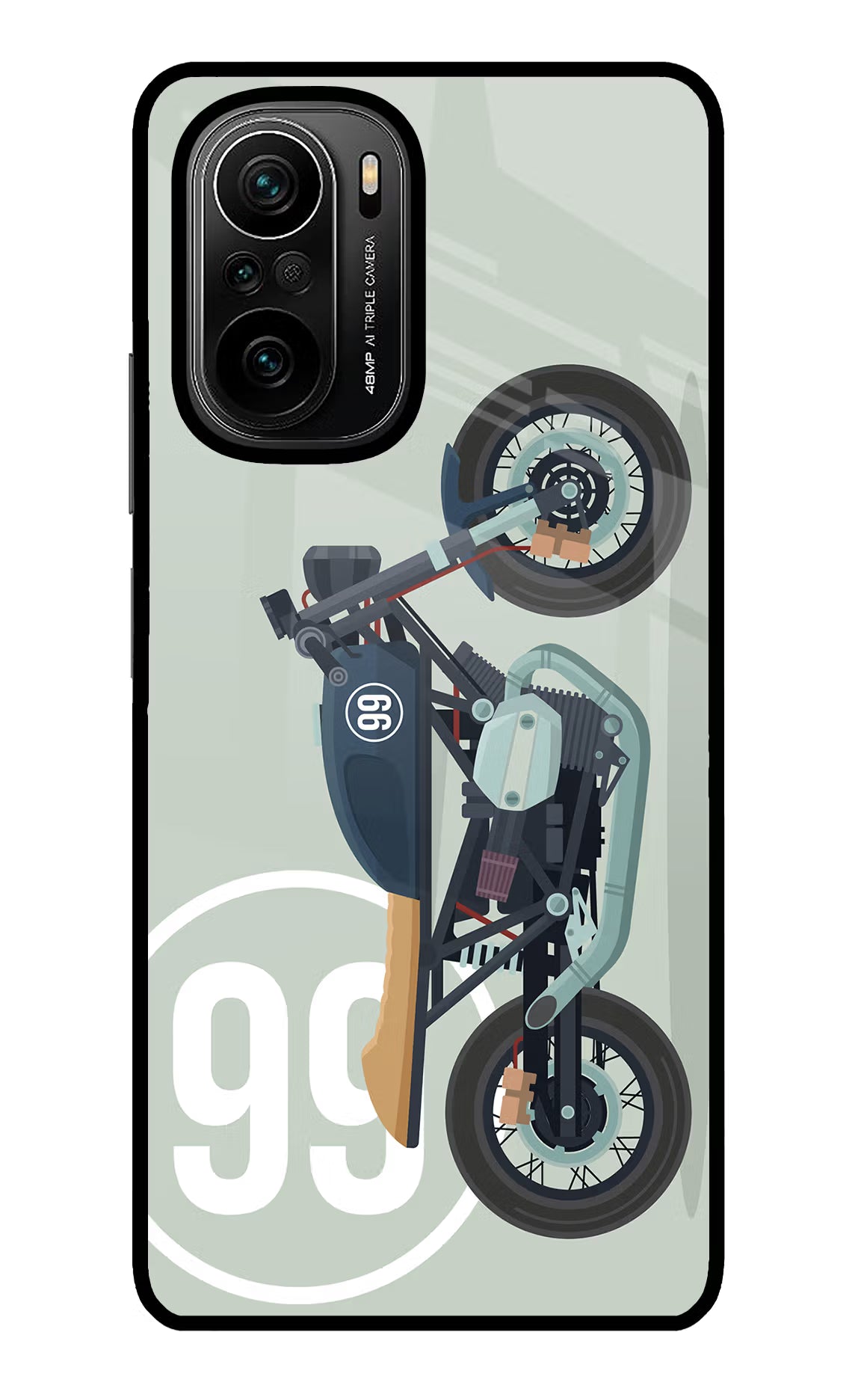 Classic Cafe Racer 99 Mi 11X/11X Pro Glass Case Back Cover by Casekaro