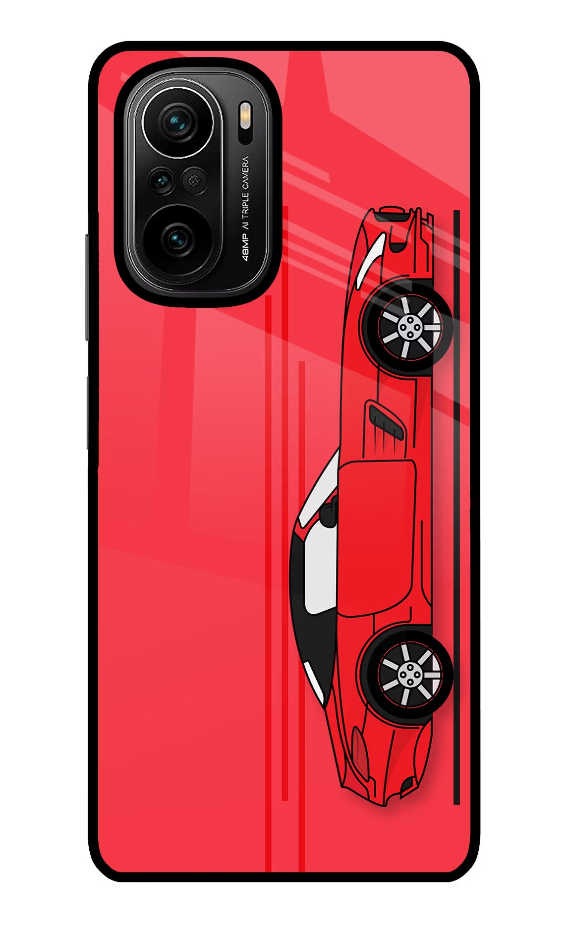 Red Velocity Mi 11X/11X Pro Glass Case Back Cover by Casekaro