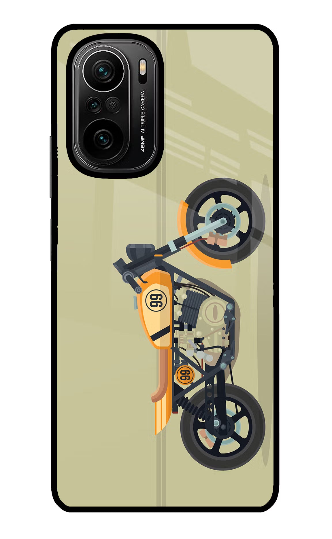 Vertical Speedster Mi 11X/11X Pro Glass Case Back Cover by Casekaro