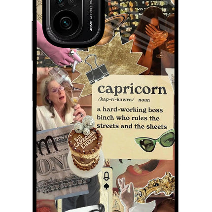 Capricorn Zodiac Mi 11X/11X Pro Glass Case Back Cover by Casekaro