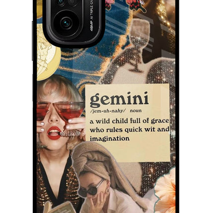 Gemini Zodiac Mi 11X/11X Pro Glass Case Back Cover by Casekaro