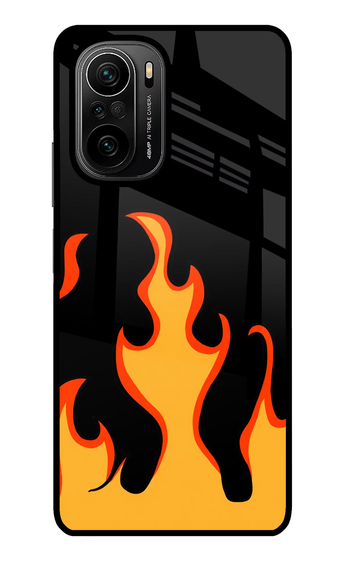 Fired Up – Black Mi 11X/11X Pro Glass Case Back Cover by Casekaro