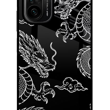Twin Dragons Mi 11X/11X Pro Glass Case Back Cover by Casekaro
