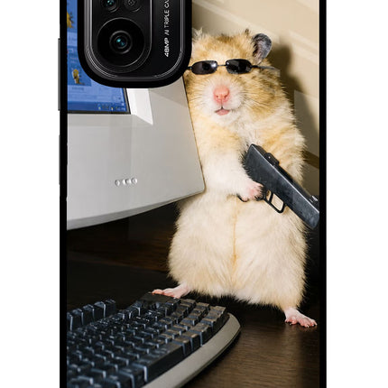 Hacker Hamster Mi 11X/11X Pro Glass Case Back Cover by Casekaro