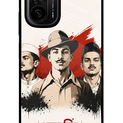 Bhagat Singh Trio Mi 11X/11X Pro Glass Case Back Cover by Casekaro