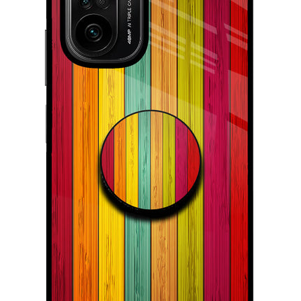 Multicolor Wooden Mi 11X/11X Pro Pop Case by Casekaro