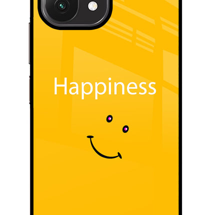 Happiness With Smiley Mi 11 Lite Glass Case Back Cover by Casekaro
