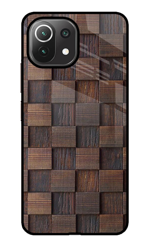 Wooden Cube Design Mi 11 Lite Glass Case