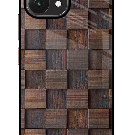 Wooden Cube Design Mi 11 Lite Glass Case Back Cover by Casekaro
