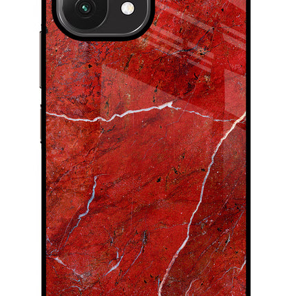 Red Marble Design Mi 11 Lite Glass Case Back Cover by Casekaro