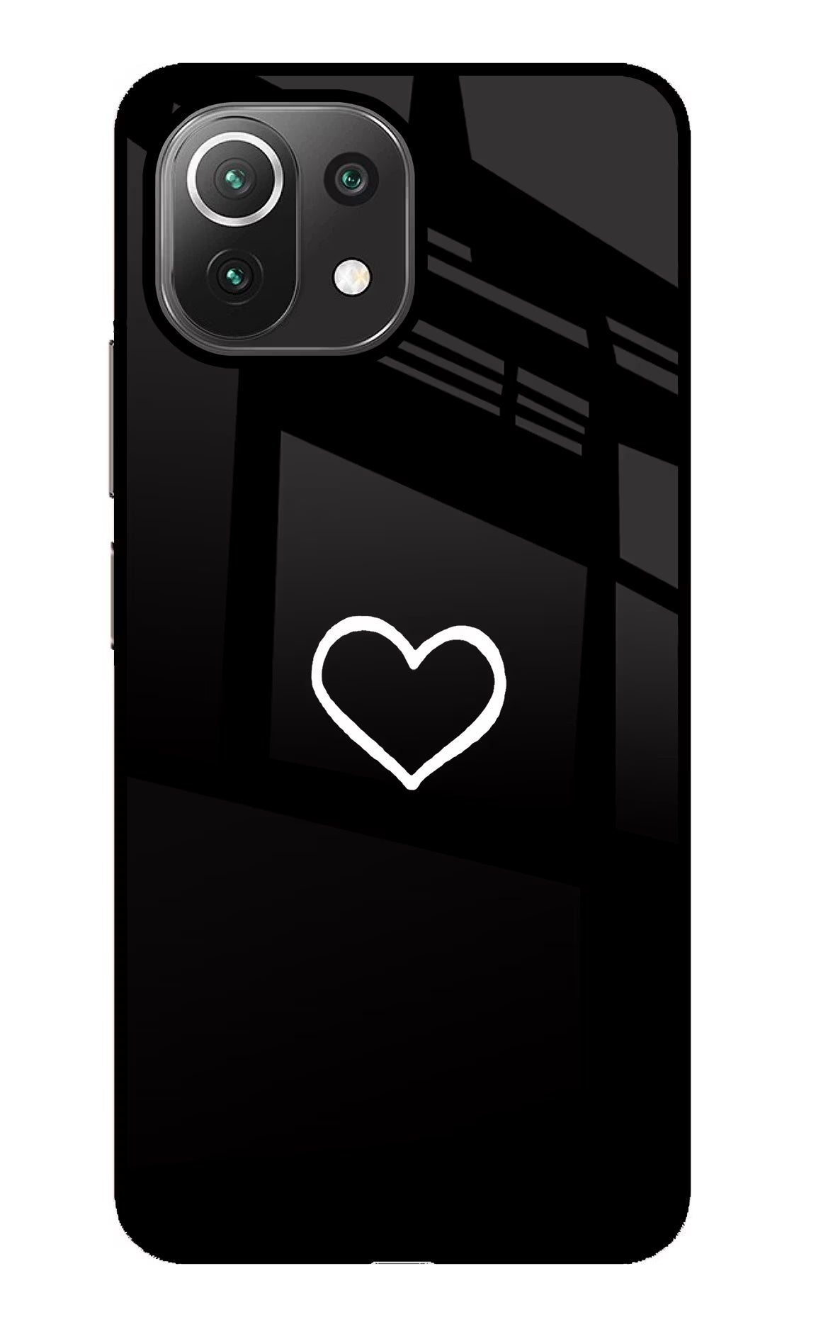 Heart Mi 11 Lite Glass Case Back Cover by Casekaro
