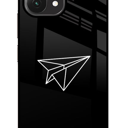 Paper Plane White Mi 11 Lite Glass Case Back Cover by Casekaro