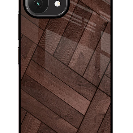Wooden Texture Design Mi 11 Lite Glass Case Back Cover by Casekaro