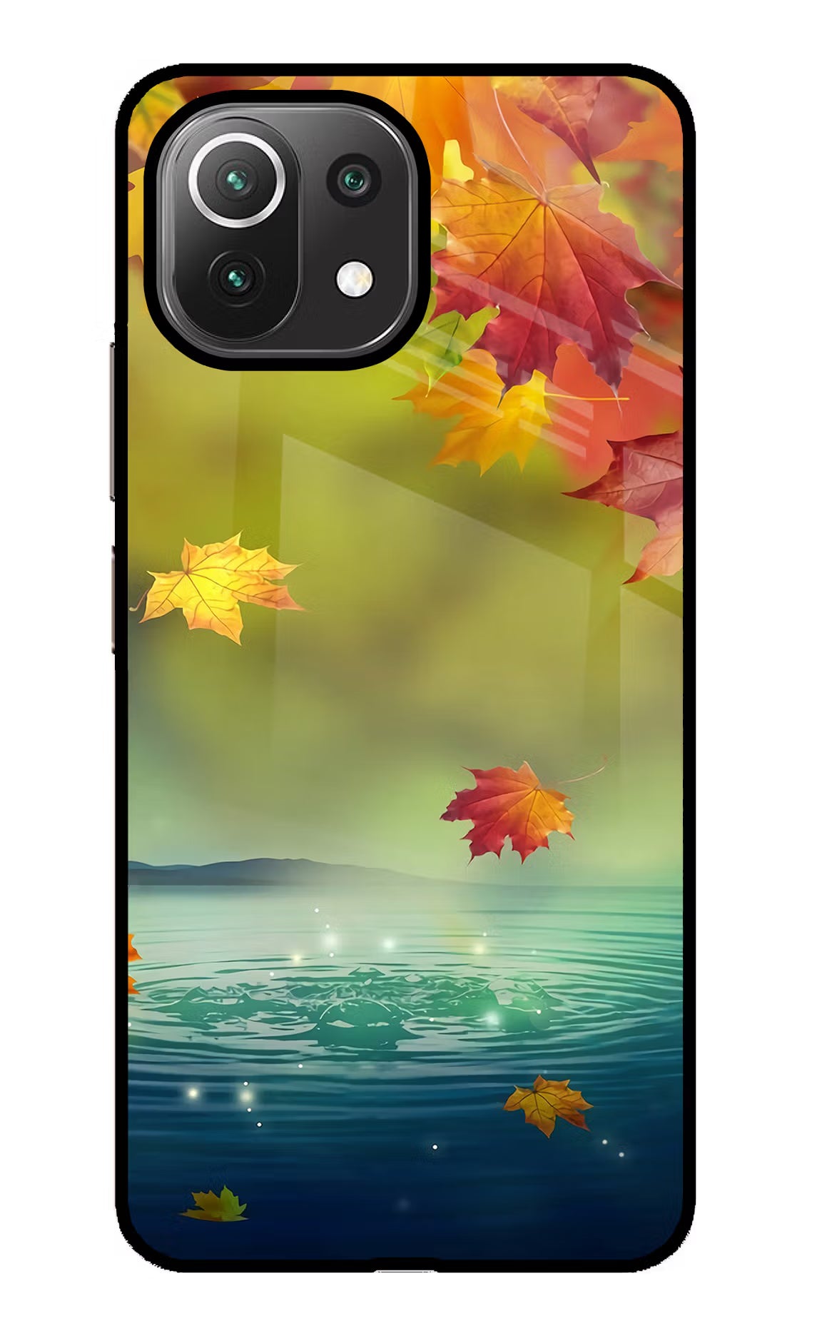 Flowers Mi 11 Lite Glass Case Back Cover by Casekaro