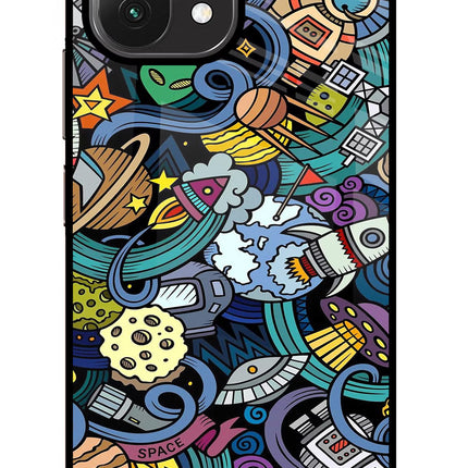 Space Abstract Mi 11 Lite Glass Case Back Cover by Casekaro