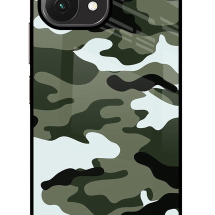 Camouflage Mi 11 Lite Glass Case Back Cover by Casekaro