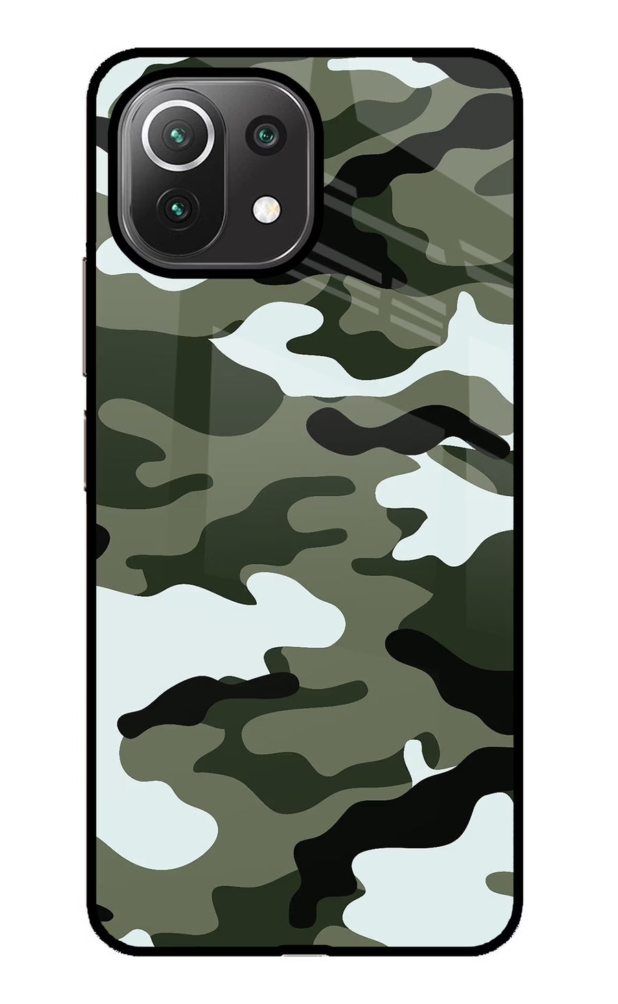 Camouflage Mi 11 Lite Back Cover, Glass case