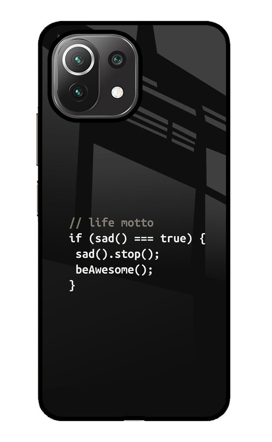 Life Motto Code Mi 11 Lite Glass Case