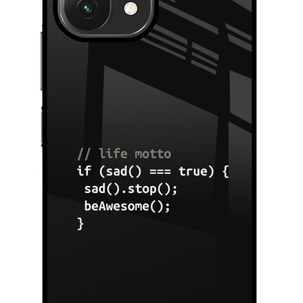 Life Motto Code Mi 11 Lite Glass Case Back Cover by Casekaro