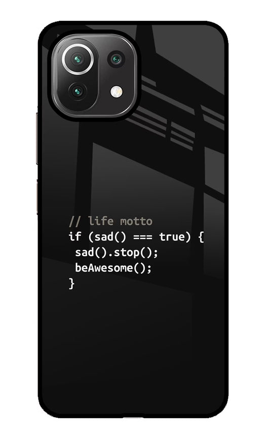 Life Motto Code Mi 11 Lite Glass Case
