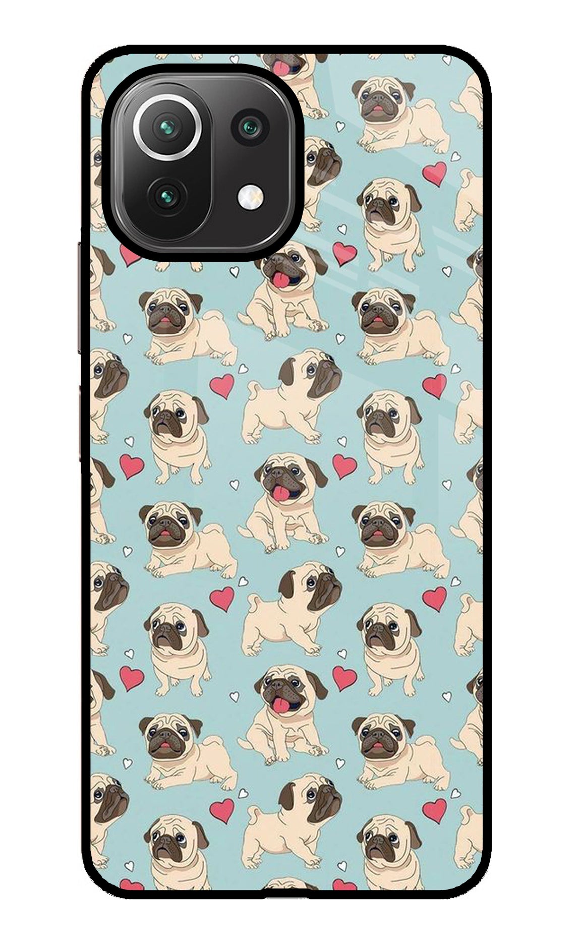 Pug Dog Mi 11 Lite Glass Case