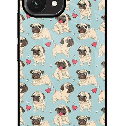 Pug Dog Mi 11 Lite Glass Case Back Cover by Casekaro