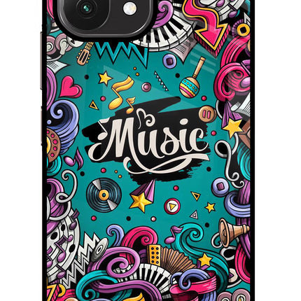 Music Graffiti Mi 11 Lite Glass Case Back Cover by Casekaro