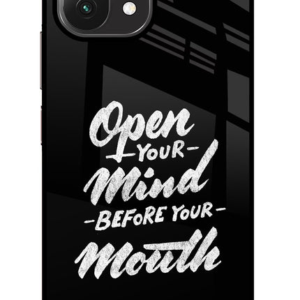 Open Your Mind Before Your Mouth Mi 11 Lite Glass Case Back Cover by Casekaro