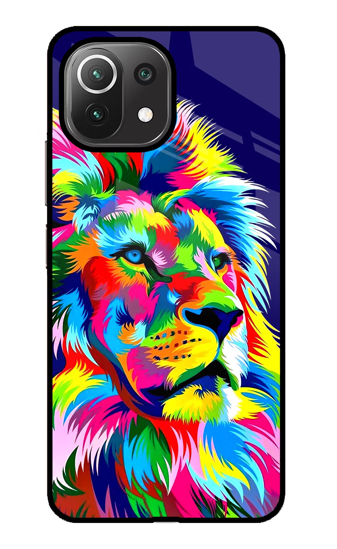 Vector Art Lion Mi 11 Lite Glass Case Back Cover by Casekaro