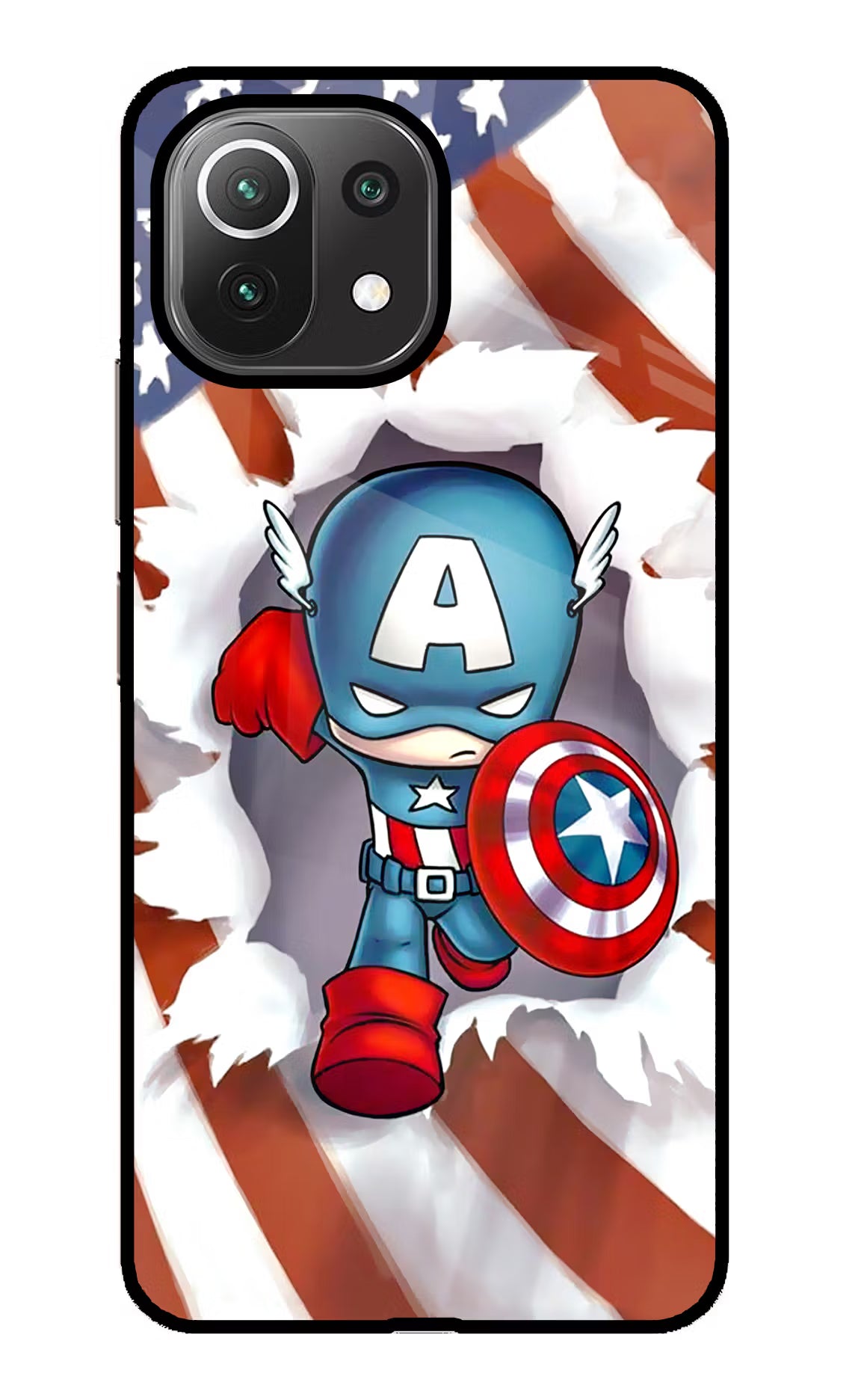 Captain America Mi 11 Lite Glass Case Back Cover by Casekaro