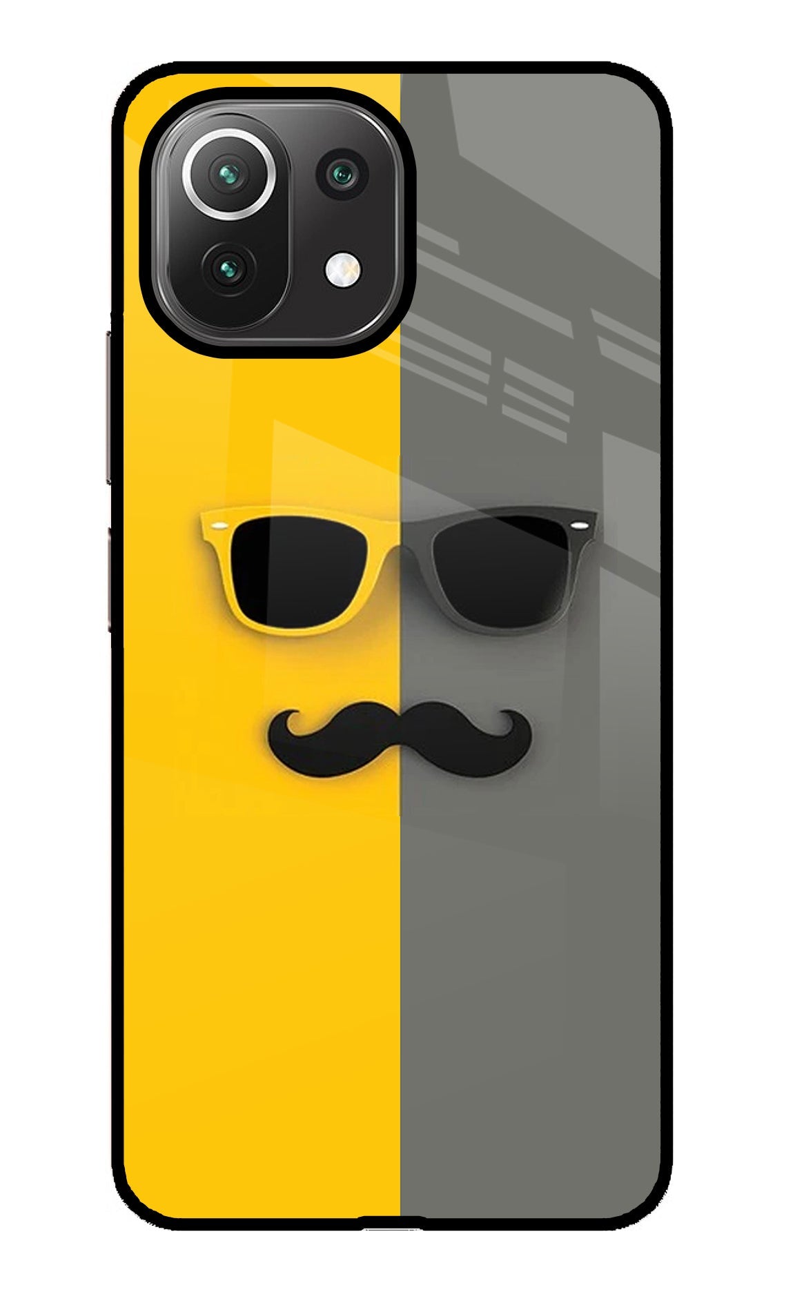 Sunglasses with Mustache Mi 11 Lite Glass Case