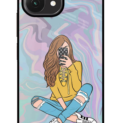 Selfie Girl Mi 11 Lite Glass Case Back Cover by Casekaro