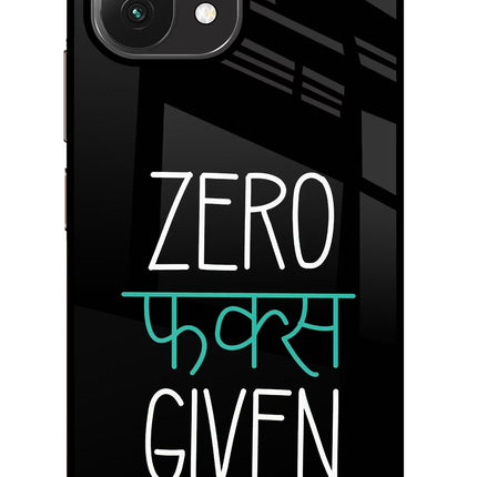 Zero Fucks Given Mi 11 Lite Glass Case Back Cover by Casekaro