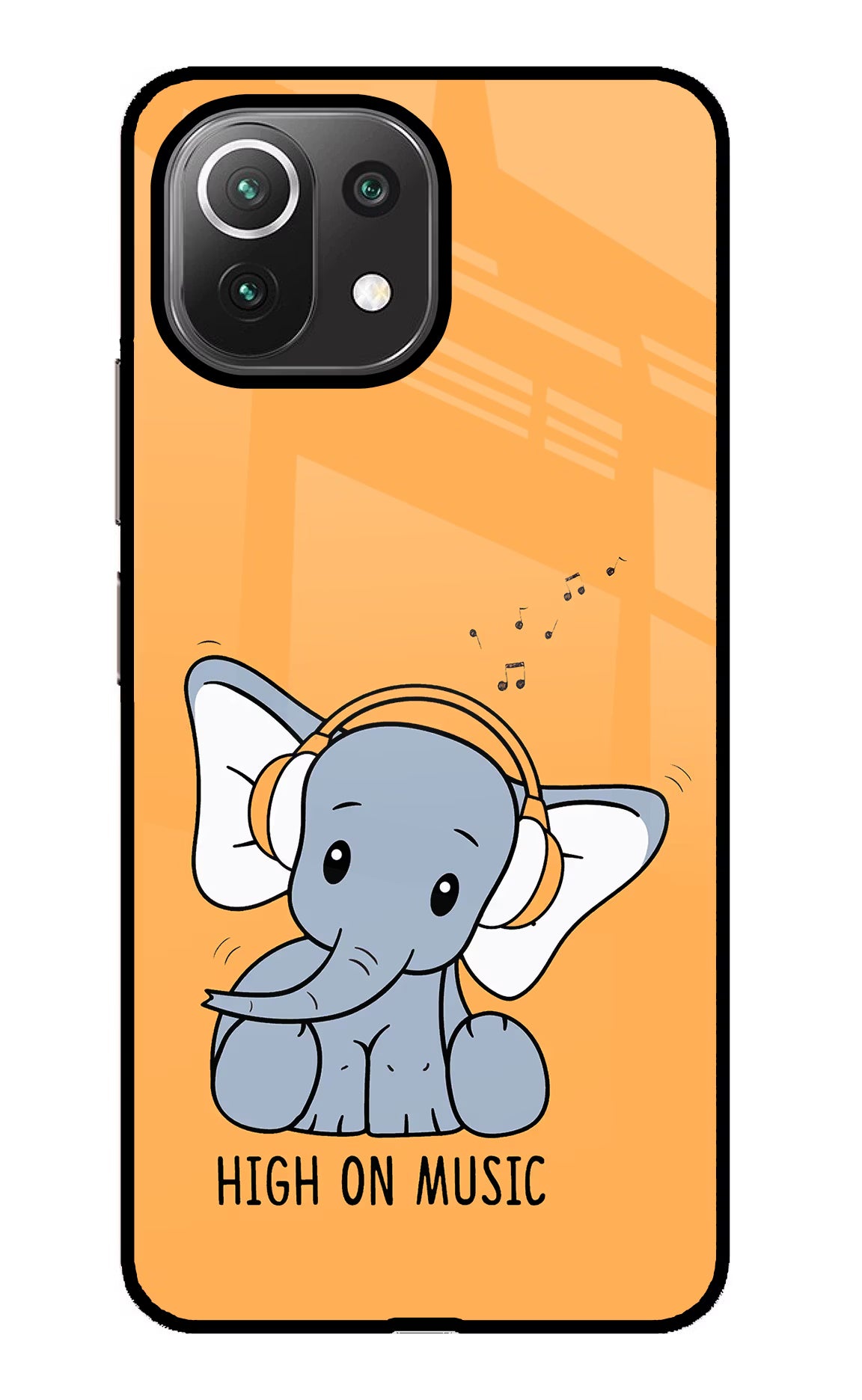 High On Music Mi 11 Lite Glass Case Back Cover by Casekaro