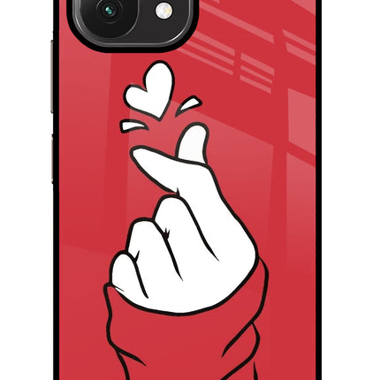 Korean Love Sign Mi 11 Lite Glass Case Back Cover by Casekaro