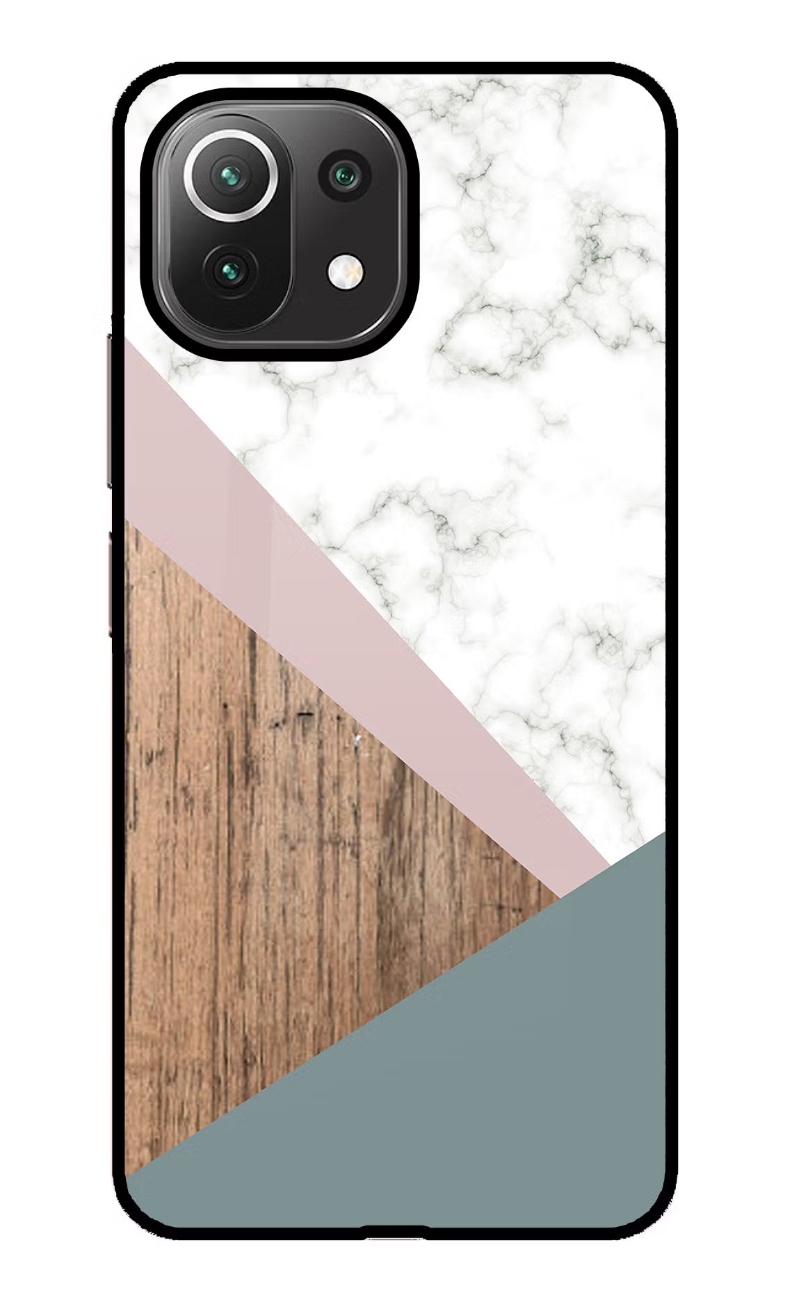 Marble wood Abstract Mi 11 Lite Glass Case Back Cover by Casekaro