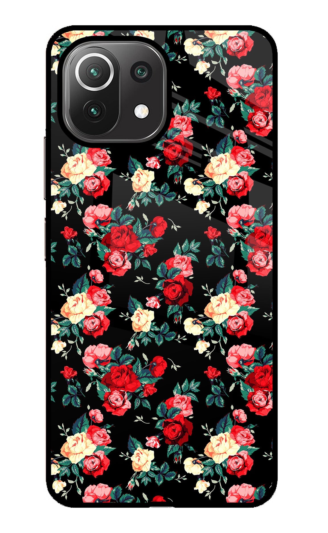 Rose Pattern Mi 11 Lite Back Cover